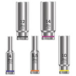Wera Range of 8790 HMA Deep 1/4-inch Hex, Individual Sockets
