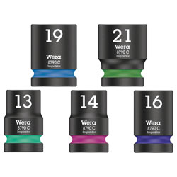 Wera Range of 8790 C Impaktor Sockets with 1/2-inch Drive, Individual Sockets