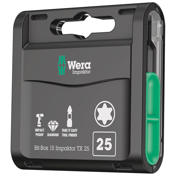 Wera 05057775001 Bit-Box 15 Impaktor TX TX 25 x 25 mm 15 Piece