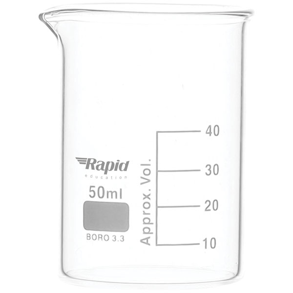 Rapid EGL0126L Glass Beakers, Low form with Spout, 2000 ml Single