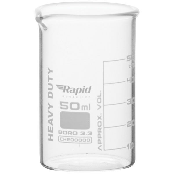 Rapid CH200002 Heavy Duty Borosilicate Glass Beaker 250ml pack of 12