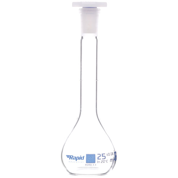Rapid EGL0448E Volumetric Flask with PE Stopper, Class-B, 100 ml p...