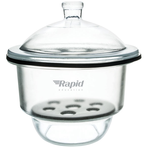 Image of Rapid CH0362C Desiccator 25cm, borosilicate glass with knob cover ...