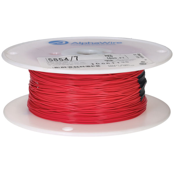 Alpha Wire 5854/7 RD001 24 AWG PTFE Red Hook Up Wire 1KFT UL1213