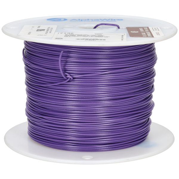 Alpha Wire 7132 VI001 20 AWG PVC Violet Hook Up Wire 1KFT UL1430