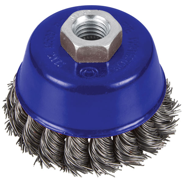 BlueSpot Tools 19216 Twist Knot Cup Brush 100mm M14 X 2