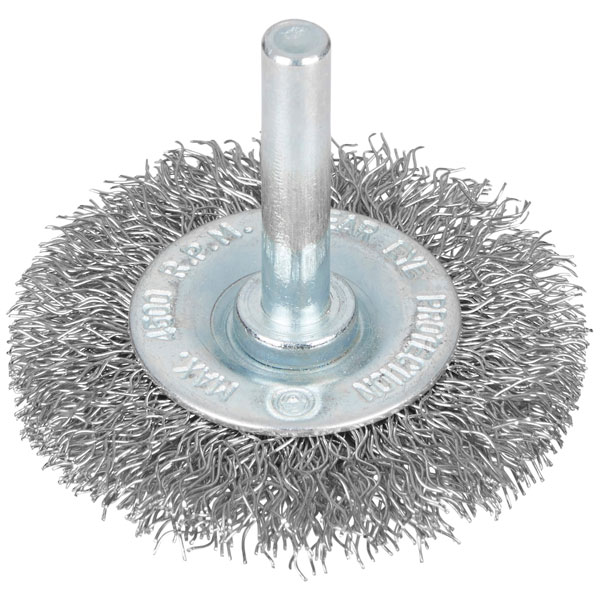 BlueSpot Tools 19221 Flat Steel Wire Wheel Brush 50mm x 6mm Arbor
