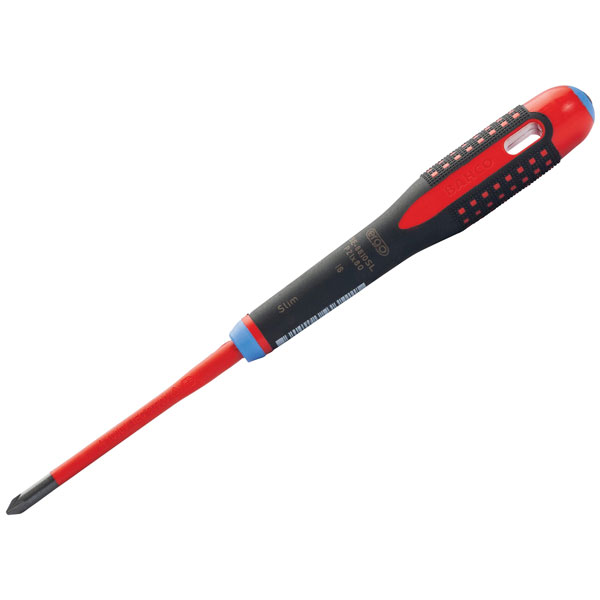 Bahco BE-8820SL ERGO™ Slim VDE Insulated Pozidriv Screwdriver PZ2 ...