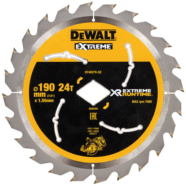 DEWALT DT40270-QZ Extreme Runtime FlexVolt CircularSaw Blade 190mm...