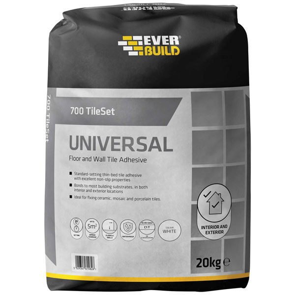 Everbuild 678329 700 TileSet Universal Grey 20kg