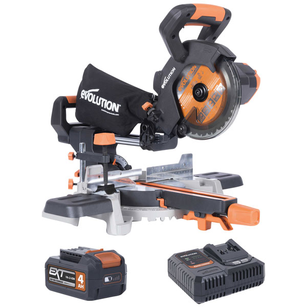 Evolution 064 0001a R185sms Li Ext Sliding Mitre Saw 18v 1 X 40ah