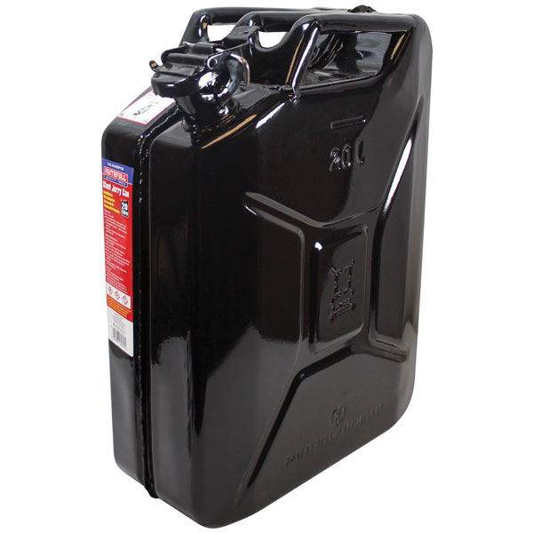 Faithfull FAIAUJERR20B Black Steel Jerry Can 20 litre