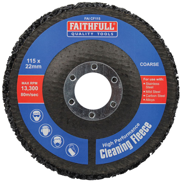 Faithfull FAICF115 Cleaning Fleece Disc Coarse 115 x 22mm