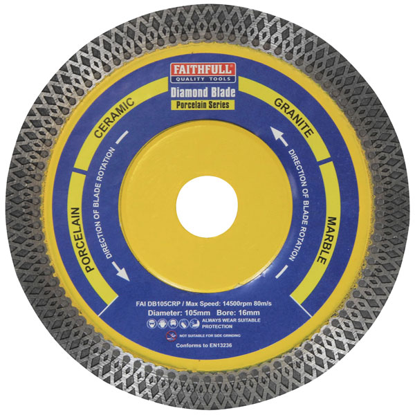 Faithfull FAIDB200CRP Porcelain Diamond Blade 200 x 25.4mm