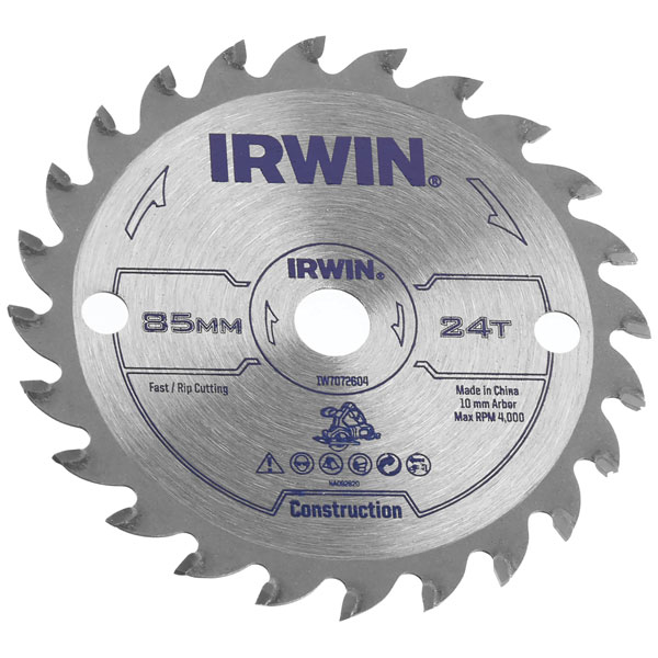 Irwin IW7072604 General Purpose Saw Blade 85 x 10mm x 24T ATB