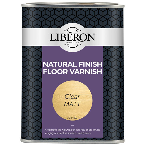 Liberon 126852 Natural Finish Floor Varnish Clear Matt 1 litre