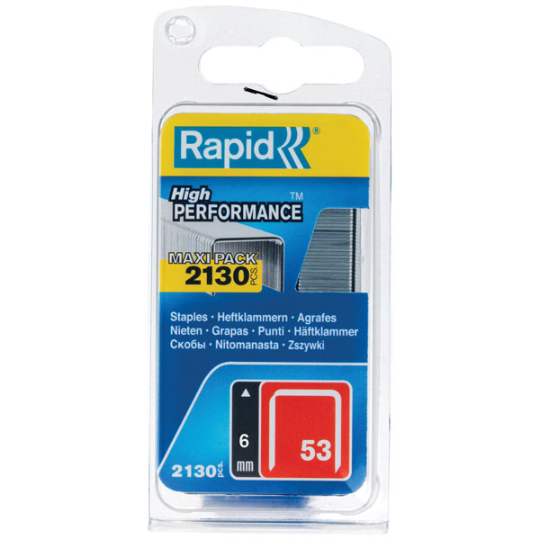 Rapid 5000741 53/6B 6mm Galvanised Staples (Pack 2000)