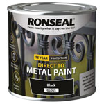 Direct to Metal Paint Black Gloss 250ml