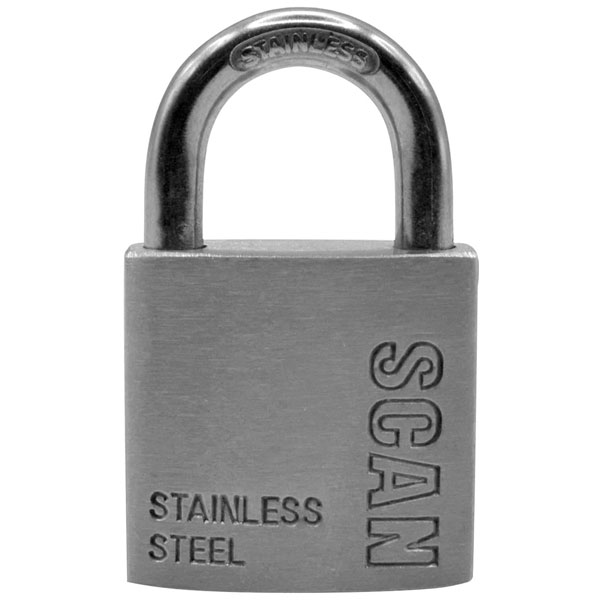Scan ZB111-38L Stainless Steel Padlock 38mm Long Shackle