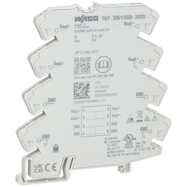 WAGO 787-3861/000-1000 1 Potential  8 Clamping Points 0V Distribut...