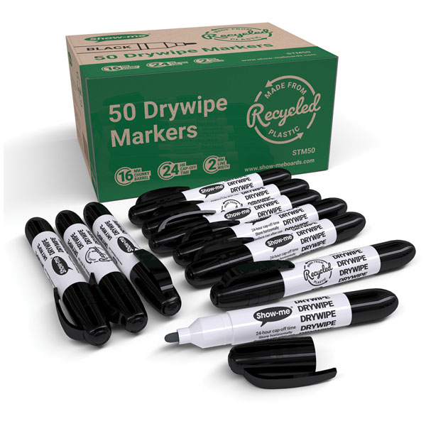 Show-Me STM10 Show-me Box of 10 TEACHER Markers in Black