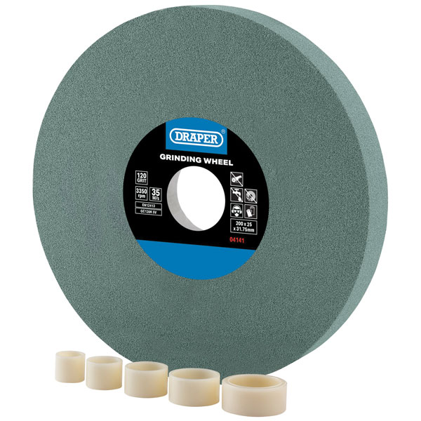 Draper 04141 Silicon Carbide Bench Grinding Wheel, 200 x 25mm, 120G