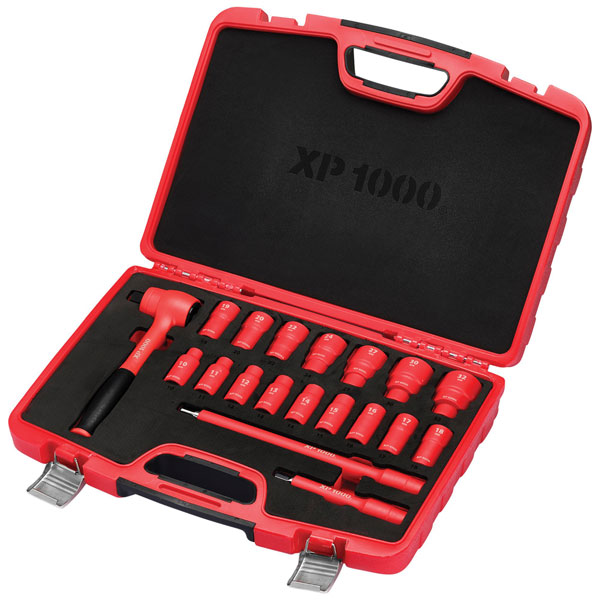 Draper 17671 XP1000® VDE Metric Socket Set, 1/2" Sq. Dr. (19 Piece)