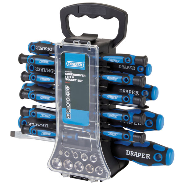 Draper 20721 Screwdriver, Socket and Bit Set (49 Piece)