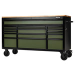 BUNKER® 15 Drawer Workbench Roller Tool Cabinet, 61, Green