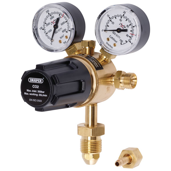 Draper 70147 Industrial Gas Bottle Regulator with Double Gauge, 30...