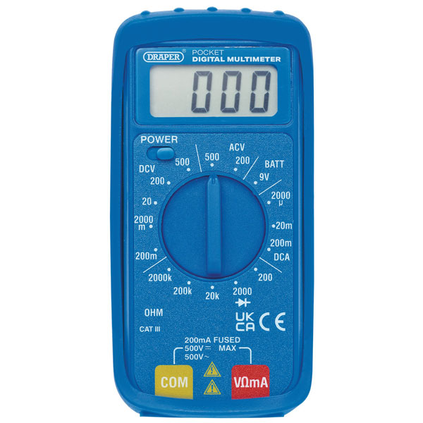 Draper 52320 Pocket Digital Multimeter, 500V, AC/DC - 52320