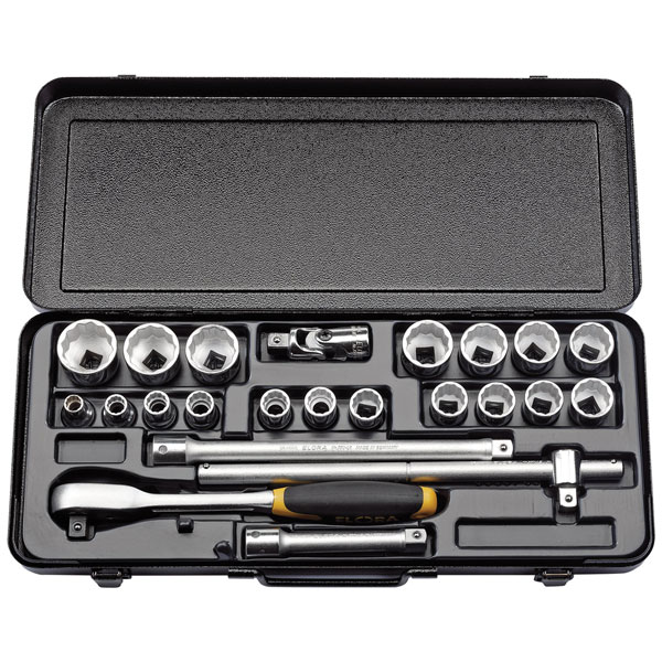 Elora 50649 Imperial Socket Set, 1/2" Sq. Dr. (23 Piece)