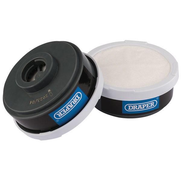 Draper 03030 Spare A1P2 Filters(2) for Combined Vapour and Dust Re...