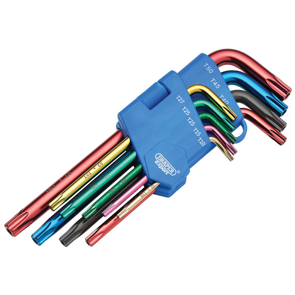 Click to view product details and reviews for Draper 24122 Tx Star® Security Coloured Hex Key Set 9 Piece.