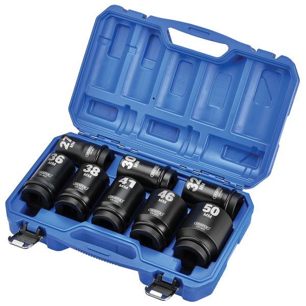 Draper 20210 HI-TORQ® Metric Deep Impact Socket Set 1" Sq Dr 8 Pcs