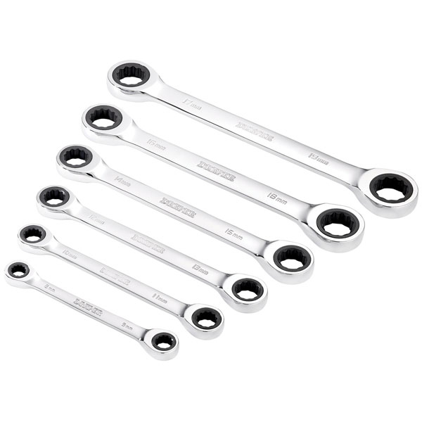 Draper 27741 HI-TORQ Metric Double Ratchet Ring Spanner Set, 8 -19mm (6 Piece) - Image 7