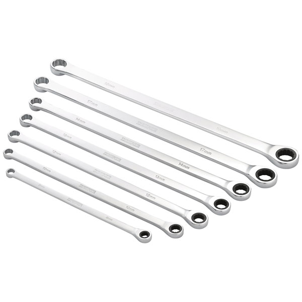 Draper 27778 Draper HI-TORQ Metric Extra-Long Double Ring Ratchet Spanner Set (7 - Image 7
