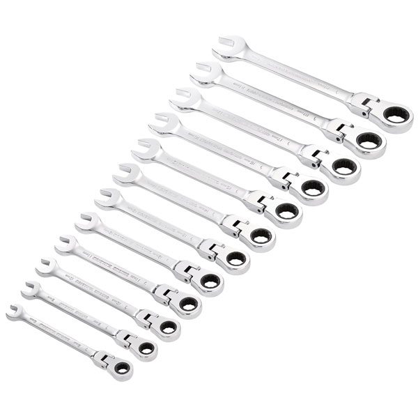 Click to view product details and reviews for Draper 27733 Hi Torq® Metric Flexi Head Ratchet Spanner Set 12 Pcs.