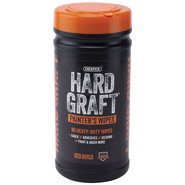 Draper 12439 Hard Graft Painters Wipes (Tub of 80) - 12439