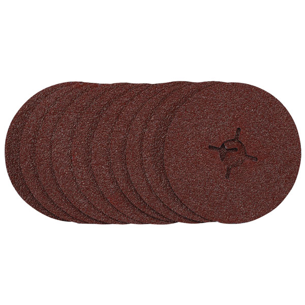Draper 68493 Fibre Sanding Discs, 115mm, 60 Grit, (Pack of 10)