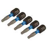 TX-STAR® Impact S/Driver Bits T10x25mm 1/4 Hex 5Pc