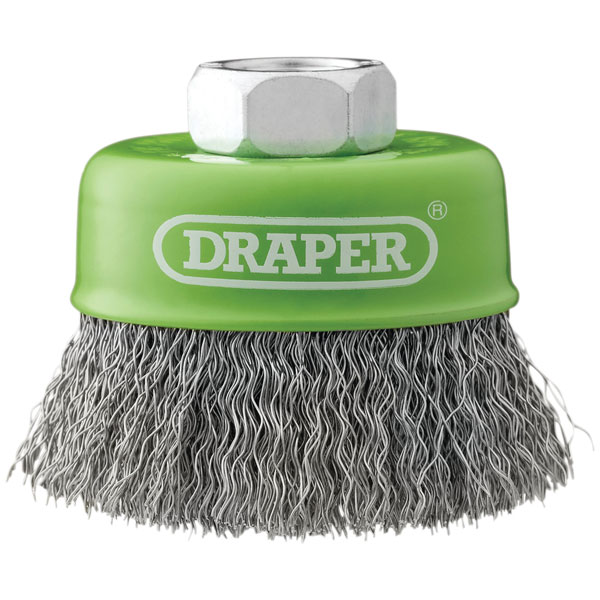 Draper 08052 Stainless-Steel Crimped Wire Cup Brush 75mm M14 - 08052