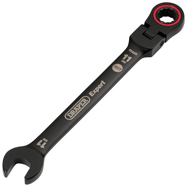 Draper Expert 03917 HI-TORQ® Flexi Head Ratchet Spanner 11mm Black