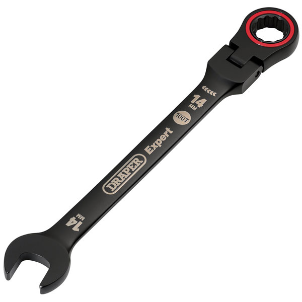 Draper Black Expert Hi-Torq Flexible Head Ratchet Combination Spanner - Image 6