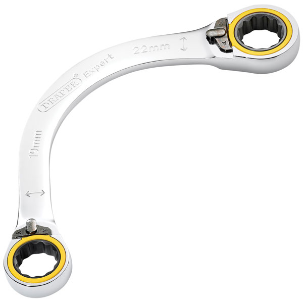 Draper Expert 03937 HI-TORQ® 2-Ring R. Half Moon Spanner 19x22mm