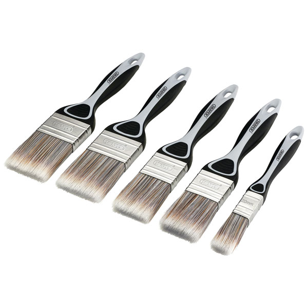 Draper 20618 Soft Grip Flat Paint Brush Set (5 Piece) - 20618