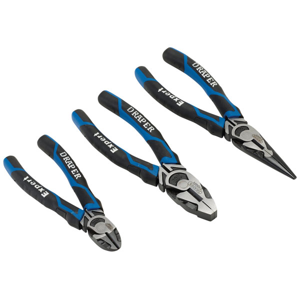Draper Expert 28033 High Leverage Plier Set, Blue (3 Piece)