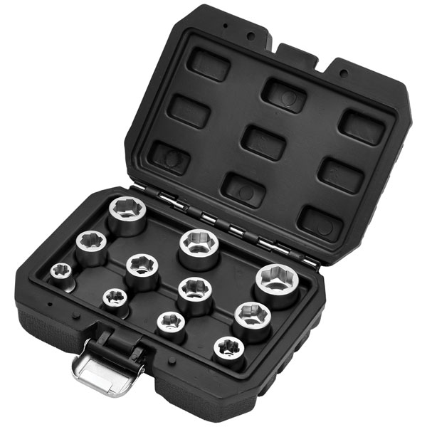 Draper 13894 Bolt Extractor Socket Set, 3/8" Sq. Dr.  (11 Piece)