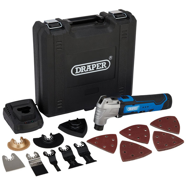 Draper 19392 12V Oscillating Multi-Tool 33 Pcs 1 x Battery, 1.5Ah,...