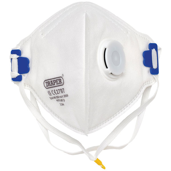 Draper 21244 FPP3 NR Vertical Fold Flat Face Masks with Valve (Pac...